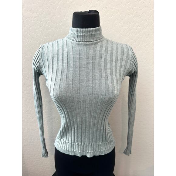 GIORGIO ARMANI Le Collezioni Sage Ribbed Wool Turtleneck Sweater NWT | Size 4 - Picture 2 of 9